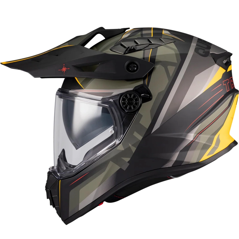 Kask motocyklowy enduro MT Track SV Questor B6 matowy czarno-zielono-brązowo-fluo żółty - obrazek 3