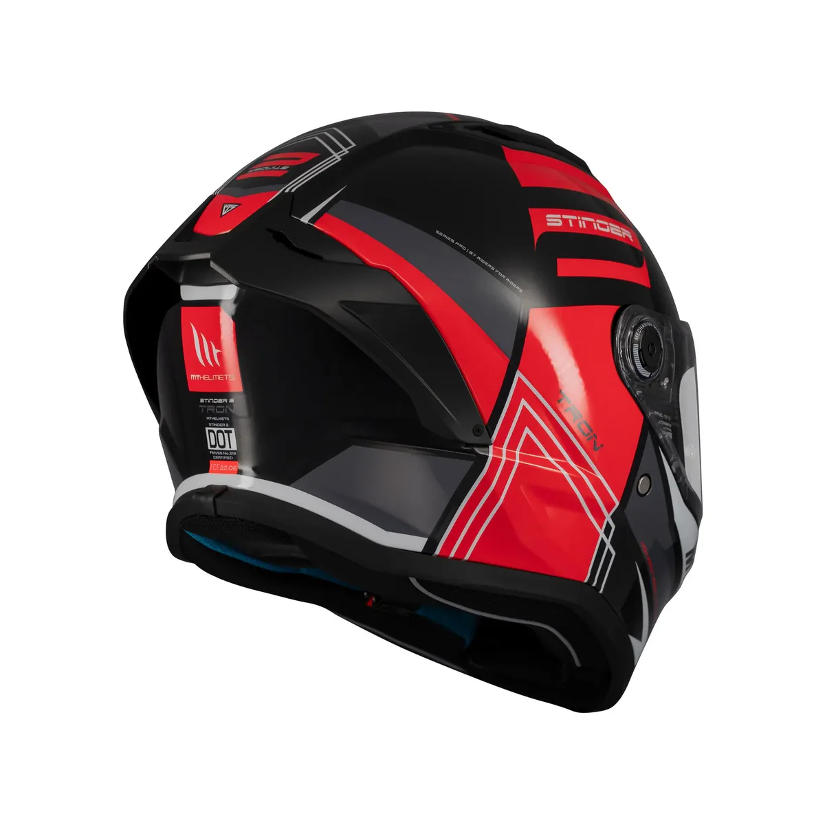 Kask integralny MT STINGER 2 TRON B15 czarno-czerwony - obrazek 4