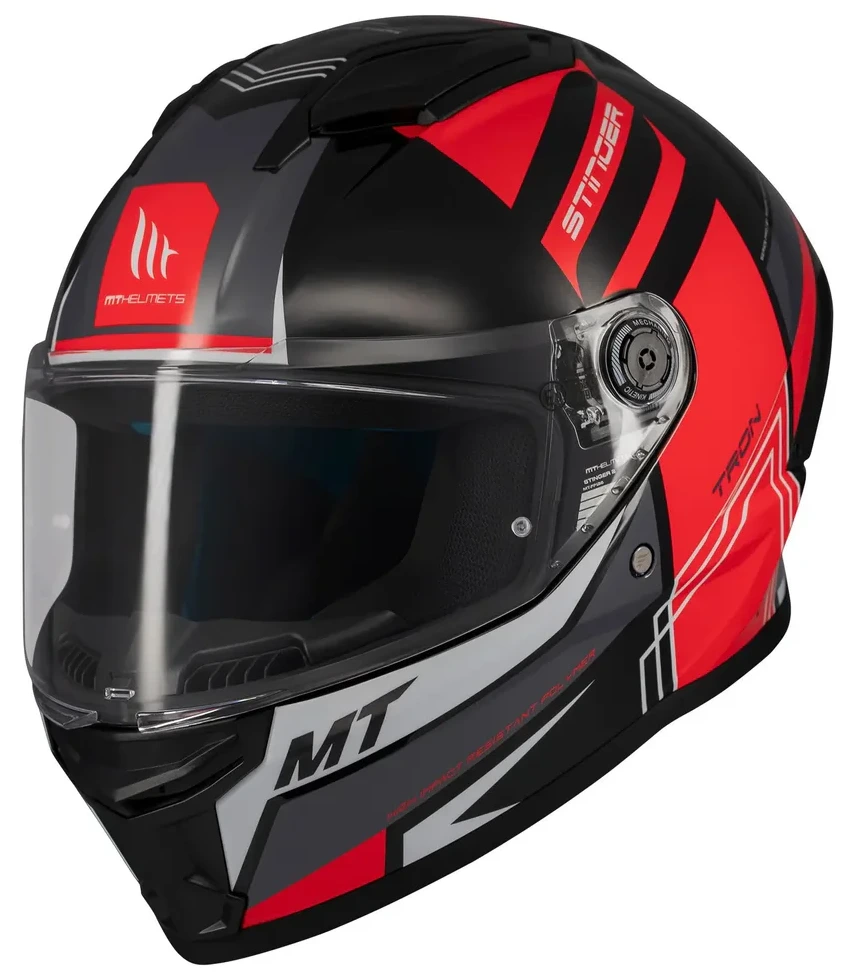 Kask integralny MT STINGER 2 TRON B15 czarno-czerwony