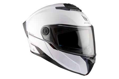 Kask szczękowy MT ATOM 2 SV SOLID GLOSS PEARL biały - obrazek 3