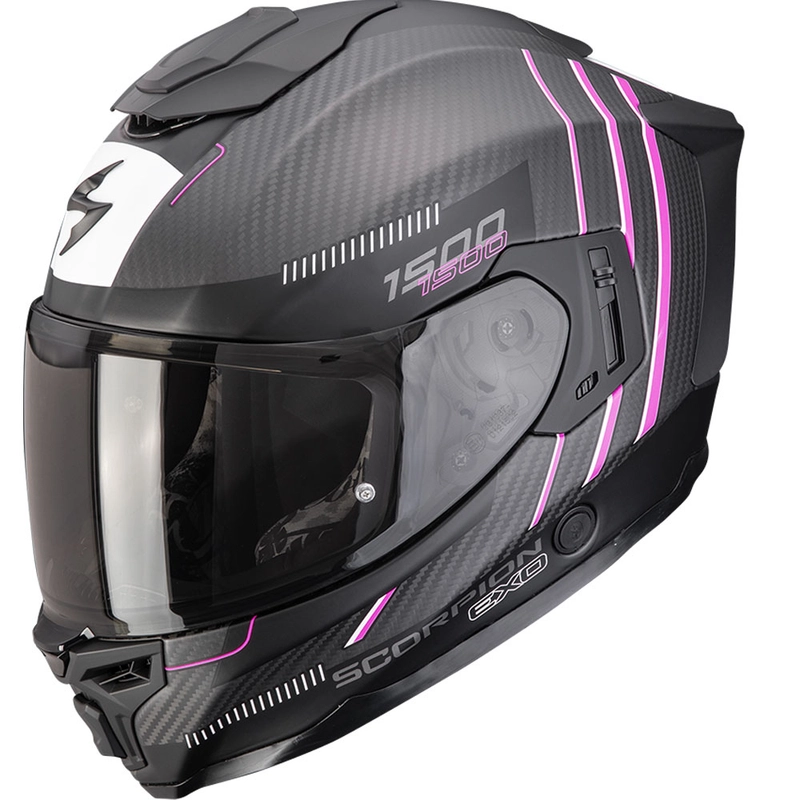 Kask integralny Scorpion EXO-1500 Carbon Air Zity w kolorze matowo-czarno-różowym