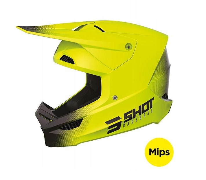 Kask cross enduro SHOT RACE RAW NEON YELLOW MATT MIPS rozm. L
