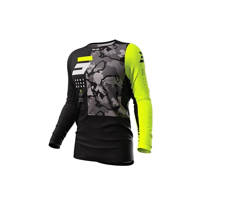 Koszulka bluza cross enduro ATV SHOT CONTACT CAMO 2.0 NEON YELLOW roz. M
